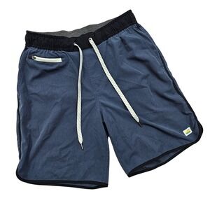 Vuori Banks Shorts Mens S Blue Black V330 Scalloped Athletic Active Gym Surf